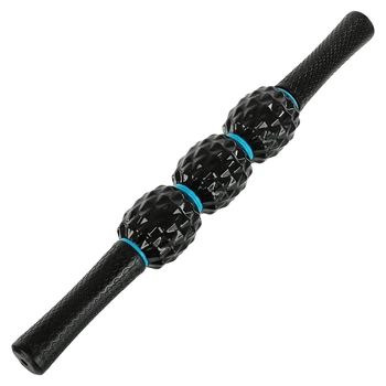 Массажер-палка роликовый антицеллюлитный 3 массажера Magnetic Massage Stick LiveUp LP8264 (PVC, длина 41,5 см, вес 650г, 3 массажных элемента, черный)