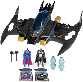 Бэтсамолет с фигурками Бэтмена и Супермена DC Comics Metal Force Transforming Batwing 2-in-1 (6070889)