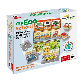 Учебный пазл Advenderra Games myEco School Maxi Puzzle and Shapes Montesori 40×64 см, 36 элементов, от 3 лет