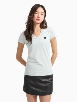 Футболка хлопковая женская Armani Exchange 474386016 L Бирюзовая (1160374026)