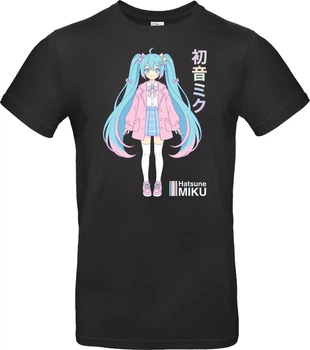 Футболка Чорний з принтом «Pastel Pop: Hatsune Miku Casual Kawaii» L Чорний (I008253)