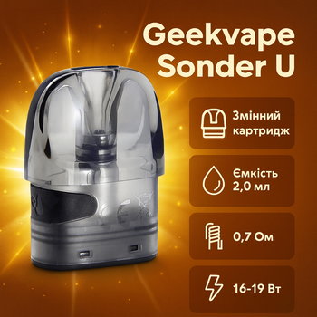 Картридж Geekvape Sonder U 0.7 Ом 2 мл сменный до 19 Ватт для под-систем