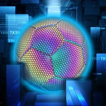 Футбольный мяч BRIGHT BALL No5 светящийся TPU EVA голографический для игры и тренировок