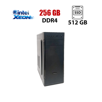 Сервер Custom Server Vinga CS115 Tower / 2x Intel Xeon Gold 6240 (18 (36) ядер по 2.6 - 3.9 GHz) / 256 GB DDR4 / 512 GB SSD NVMe / Aspeed AST2500 / 600W NEW б/в