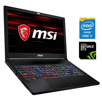 Ігровий ноутбук Б-клас MSI GS63 Stealth / 15.6" (1920x1080) IPS / Intel Core i7-8750H (6 (12) ядер по 2.2 - 4.1 GHz) / 16 GB DDR4 / 256 GB SSD + 1000 GB HDD / nVidia GeForce GTX 1060 Max-Q, 6 GB GDDR5, 192-bit / WebCam / Win 11 б/в