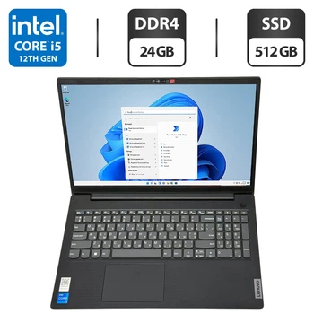 Ноутбук Lenovo V15 G4 IAH / 15.6" (1920x1080) IPS / Intel Core i5-12500H (12 (16) ядер по 2.3 - 4.5 GHz) / 24 GB DDR4 / 512 GB SSD / Intel Iris Xe Graphics / WebCam / Windows 11 Pro б/у