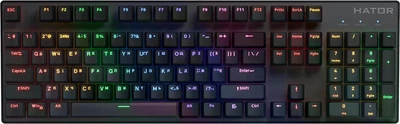 Клавіатура ігрова механічна провідна Hator Icefall Mecha Rainbow USB Black повнорозмірна геймерська клавіатура з підсвічуванням для ПК