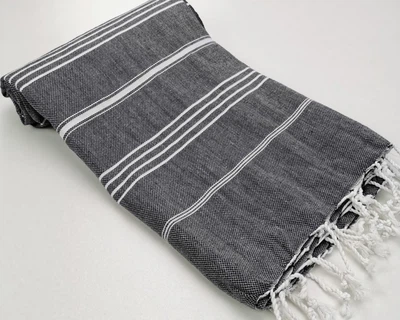Полотенце пештемаль Turkey Towel 100х180 легкое большое для пляжа бассейна бани сауны подстилка на дачу пикник природу отпуск море Organik серое