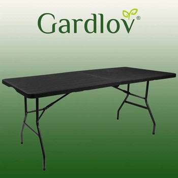 Складний садовий стіл Gardlov 180 см чорний, HDPE, сталь