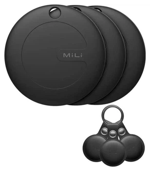 Zestaw inteligentnych lokalizatorów Bluetooth MiLi MiTag AND Trackery lokalizacyjne dla Androida i Apple 3 szt Czarne (6938012333882)