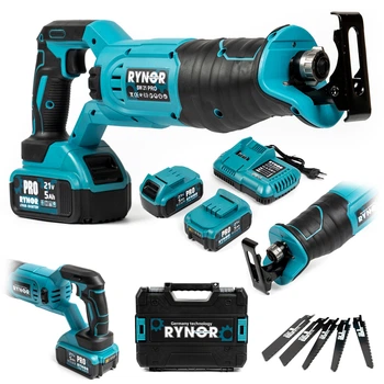 Пила сабельная аккумуляторная Rynor SW 21 PRO (21V, 5Ah) Бесщеточная ножовка с 2 АКБ