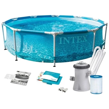 Каркасний басейн Intex 28208 305×76 см 4485 л з картриджним фільтром сімейний для дачі та саду (02k12p026v5)
