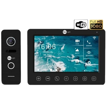 Комплект відеодомофона NeoLight NeoKIT HD WF B/Black (KAPPA+ HD WF + PRIME FHD)