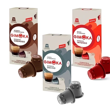 Набор кофе в капсулах 3 вида Nespresso Gimoka Итальянская классика 30 шт