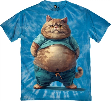 Футболка чоловіча Clothingmonster Fat Cat in Blue блакитна розмір L (TKR-XCOTZE4-L)