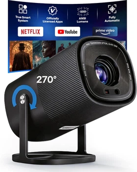 Портативний проектор Boldever 1080P 500 ANSI з WiFi 6 і Netflix
