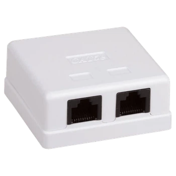 Розетка 2-портовая RJ45 UTP, белая, 6 категория Hypernet MB-UTP6-2