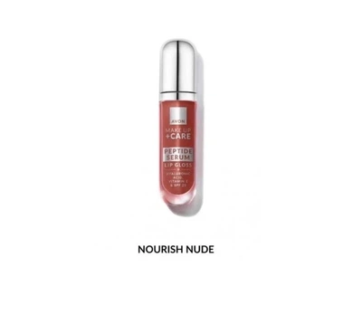Блеск-сыворотка для губ Avon Make Up+Care с пептидами, оттенок Питательный нюд 7 мл