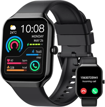 Смарт-годинник P99 Smart Watch 1.96" HD Bluetooth 5.3 Дзвінки IP68 Пульсометр SpO₂ 113+ Спортивних Режимів Android iPhone GloryFit Чорний