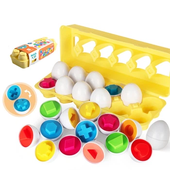 Игрушка сортер Развивающая игрушка пазл Монтессори Matching Eggs 12 шт 24 части Разноцветный (28919)