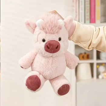 Мягкая плюшевая игрушка Бегающий телёнок Running Cow Plush с подвижными лапками, коровка, бегающий телёнок, розовый, 45 см