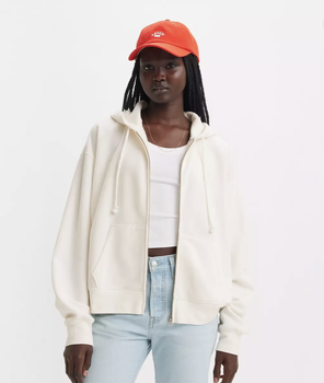 Худі жіноче Levi’s Everyday Zip-Up Hoodie White Swan на блискавці з капюшоном, розмір S