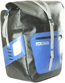 Велобаул Travel Extreme TE Thunder 27 л водонепроницаемый Quick Fix Roll Top для велосипеда Blue