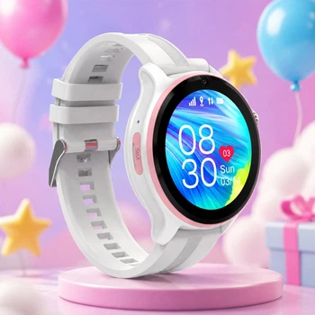 Дитячий розумний годинник SMART TabbyBoo 4G Elite з GPS, 1,4 дюйми, мультимовне меню, відеодзвінок, HD-камера,SOS, Wi-Fi, IP67, функція телефону, білий