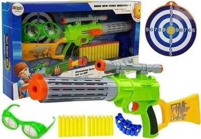 Гвинтівка LEAN Toys для пінопластових патронів із мішенню Зелена 6781 (5904665997451)