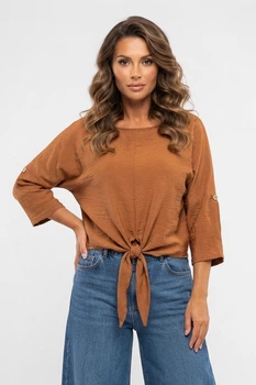 Кофта женская однотонная коричневого цвета Fashion размер 42 (216972)