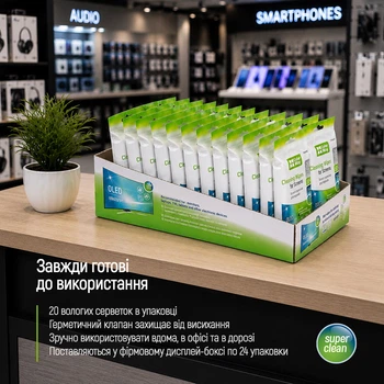Серветки ColorWay для очищення OLED, LED, LCD, TFT 20 шт (CW-1070)