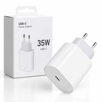 Сетевое зарядное устройство для Apple iPhone Power Adapter 35W USB-C, быстрая зарядка, белое, в коробке
