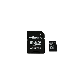 Карта памяти Wibrand 64GB mictoSD class 10 UHS-II (U3) V10 Read 80/Write 30 (WICDXU3/64GB-A) (346823)
