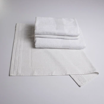 Набор банных махровых полотенец с Бордюром 4шт GM Textile 50х70см, 50х90см, 50х90см, 70х140см (Белый)