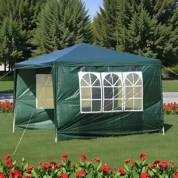 Садова альтанка Gordon 3×4 м 12 м² з 4 стінками зелений розбірний павільйон для відпочинку (G1251)