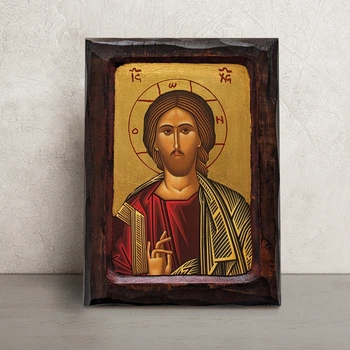 Греческая икона Спаситель Иисус Христос 17 × 23 см