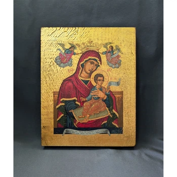 Писаная греческая икона Божией Матери 15×19 см