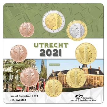 Річний набір, монети євро Нідерланди. Утрехт 2021. Annual Euro Set Netherlands UNC