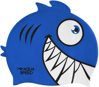 Шапка для плавания Aqua Speed ZOO Pirana 9696 пиранья, синий Дит OSFM
