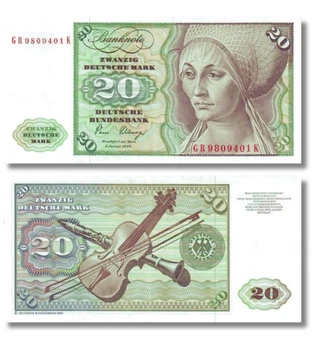 Банкнота 20 марок Німеччина 1980 рік UNC