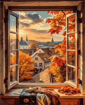 Картина за номерами Artissimo Осінь за вікном, 50 х 60 см (PNX0142) (Без коробки)