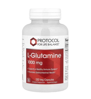 L-глютамін, L-Glutamine, Protocol for Life Balance, 1000 мг, 120 рослинних капсул (PRT-10094)
