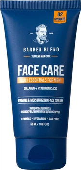 Зміцнювальний та зволожувальний крем для обличчя Barber Blend Face Care Daily Essentials For Men з колагеном та гіалуроновою кислотою 50 мл (4823109705944)