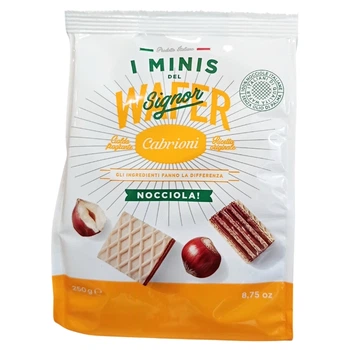 Міні-вафлі з фундуком Cabrioni I Minis Del Signor Wafer Nocciola 250 г