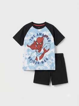 Летний сет, пижама для мальчика Marvel "Spider Man" — футболка и шорты Черно-синий 7 лет (122 см) Код: 3006lnt black-blue SM3