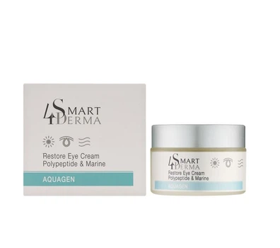Крем для глаз увлажняющий дренажный от темных кругов и отеков Smart4Derma Aquagen RESTORE EYE CREAM POLYPEPTIDE&MARINE 30мл