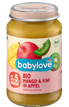 Органічний фруктовий перекус Babylove з манго, ківі та яблуком, 190 г