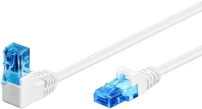 Патч-корд Goobay RJ45 UTP6a 1.0m patch AWG25 1x90° D=5.9mm PoE+ білий(75.05.1536)