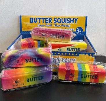 Сквіш антистрес масло Salted butter радужне різнокольорове градієнт в ассортименті