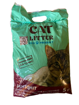 Наполнитель бентонитовый небольшой CAT LITTER 5 кг